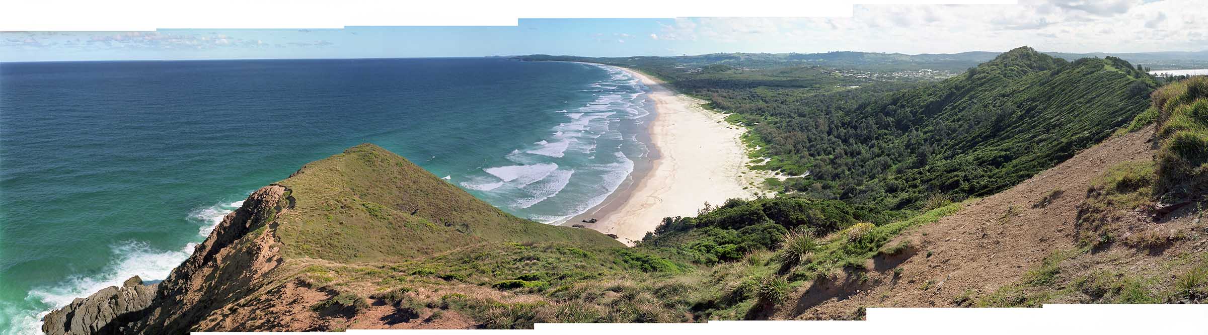 View of Tallow Beach, looking south, taken from Byron Bay.