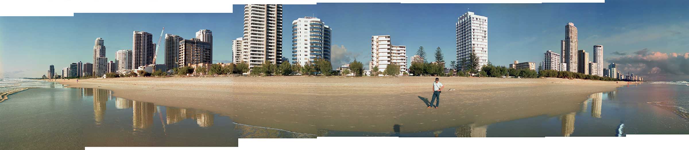 View of the highrises lining the beach at Australia's Gold Coast.