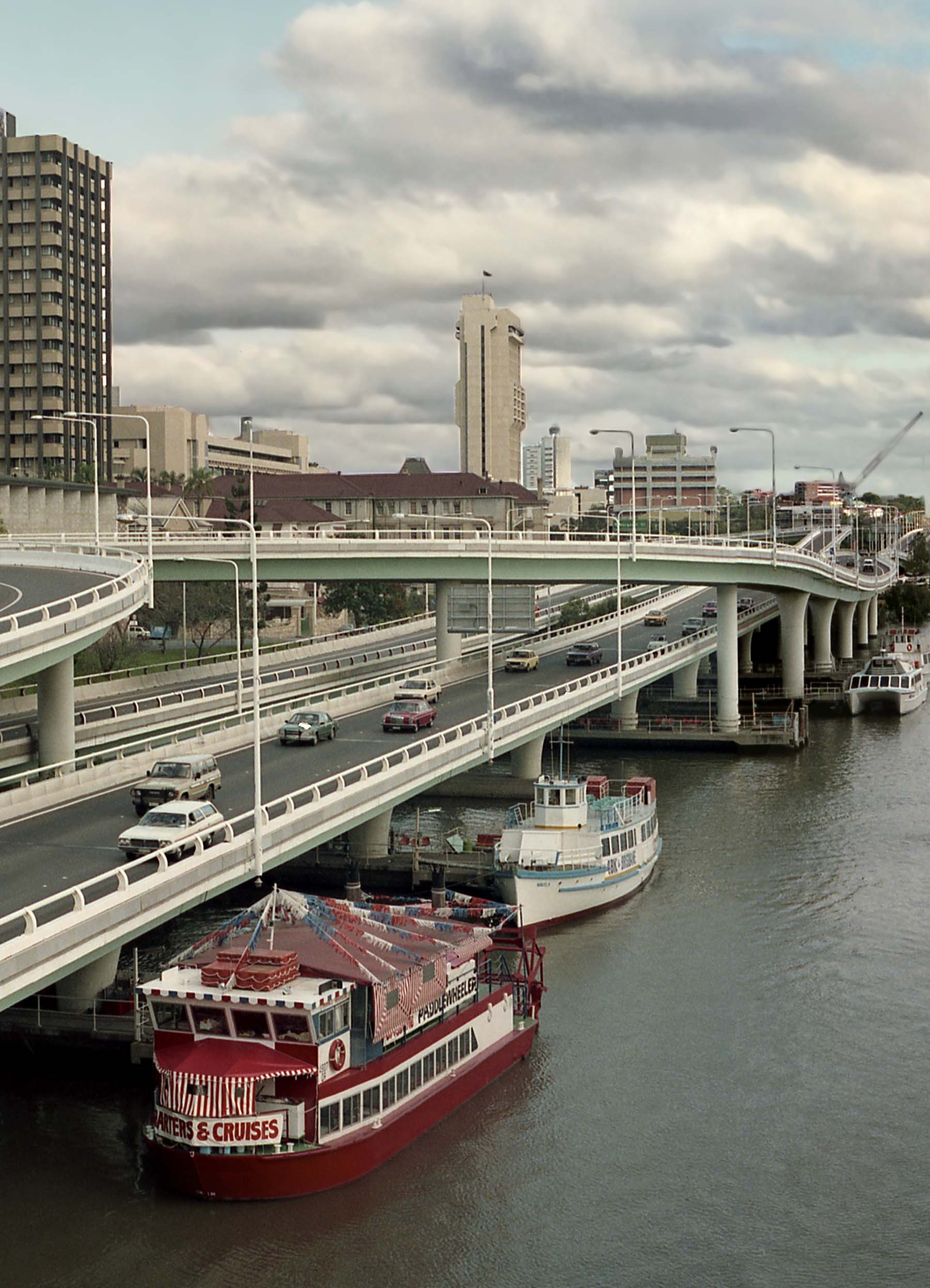 View of the Brisbane freeways defining their central business district.