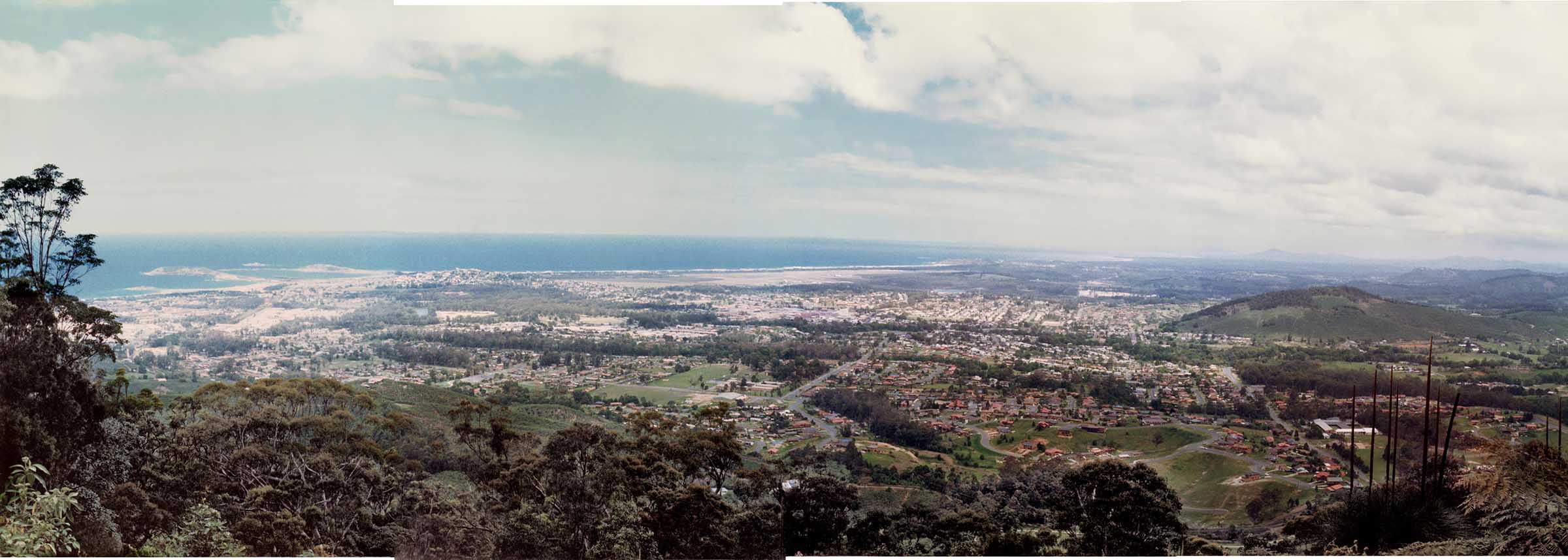 View of Coffs Harbour, Australia from the nearby coastal hills.