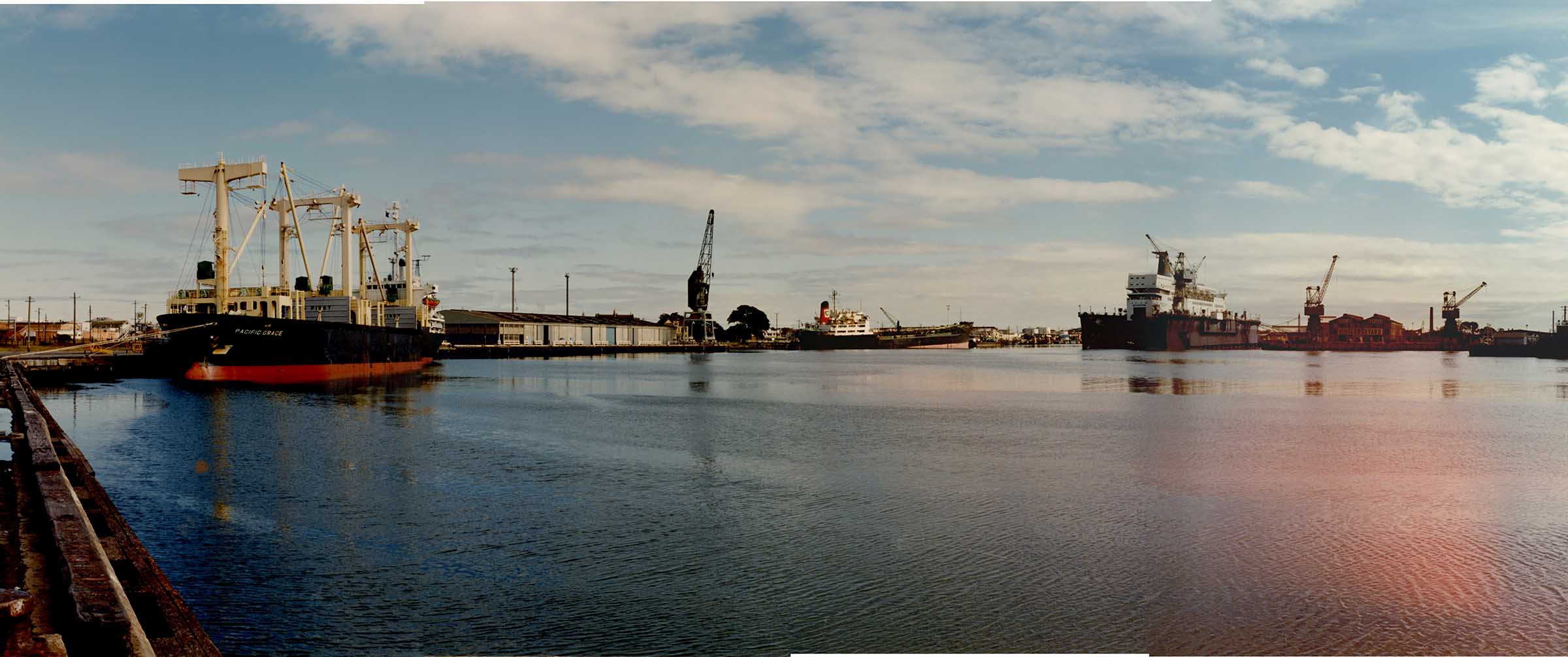 View of the ship Pacific Grace docked at the Newcastle Port.