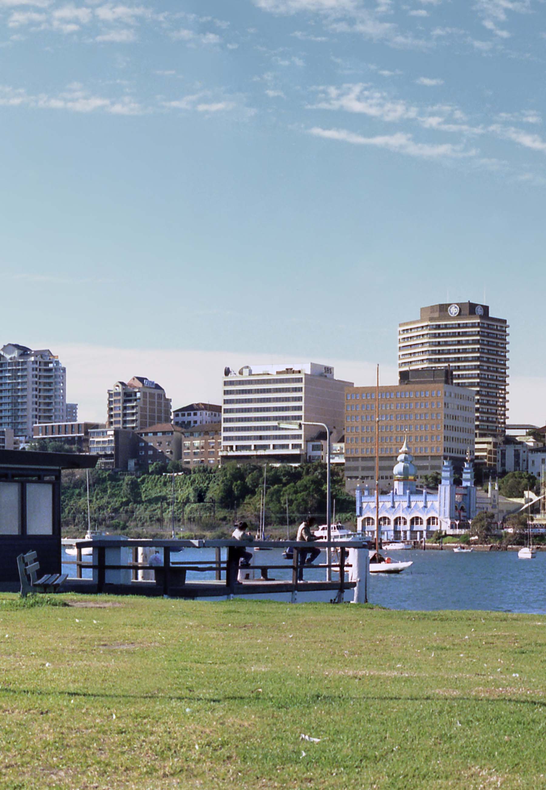 View of McMahons Point and the skyline of North Sydney including Luna Park.