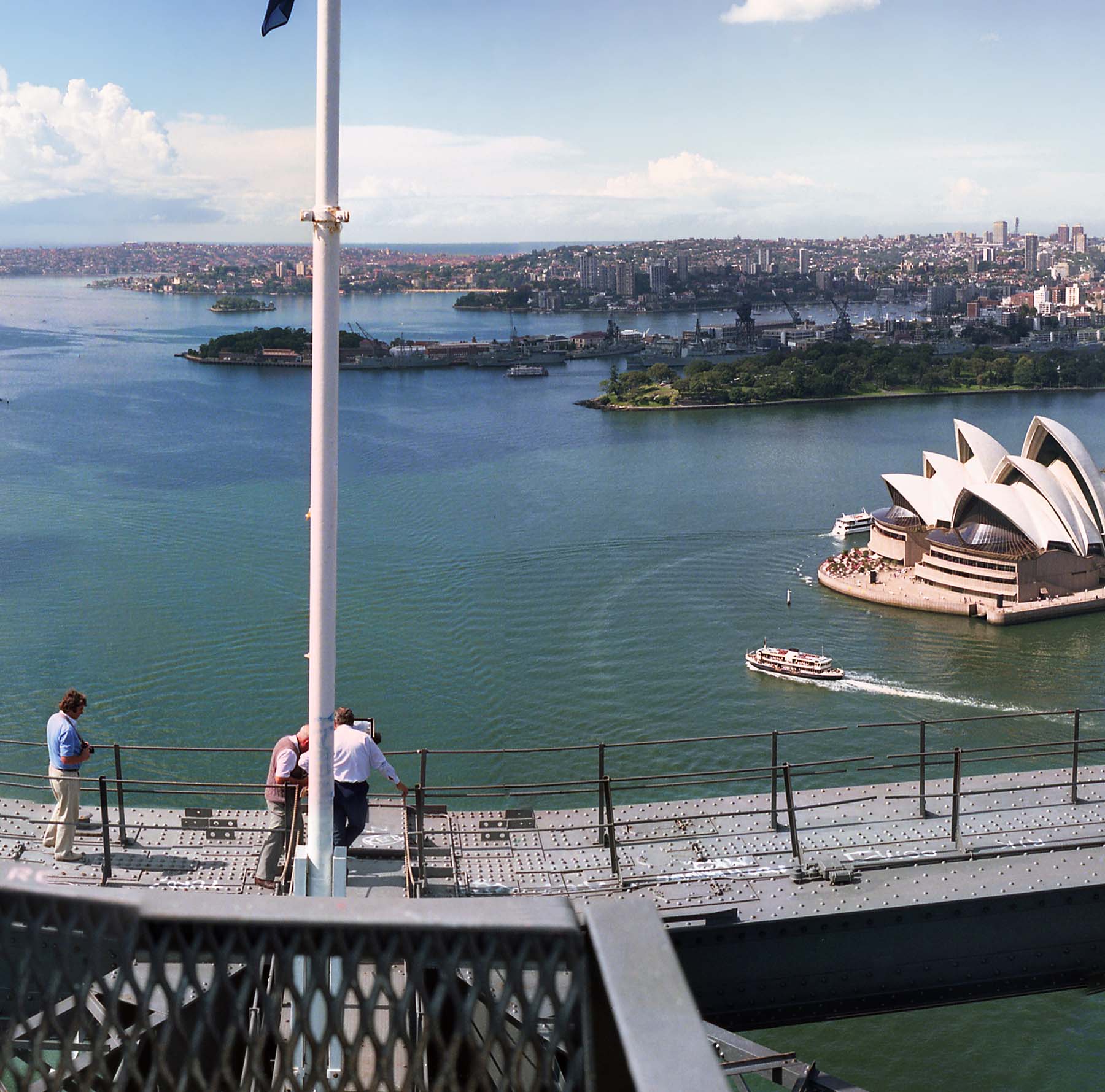 View of the apex of the Sydney Harbour Bridge from the crow's nest.